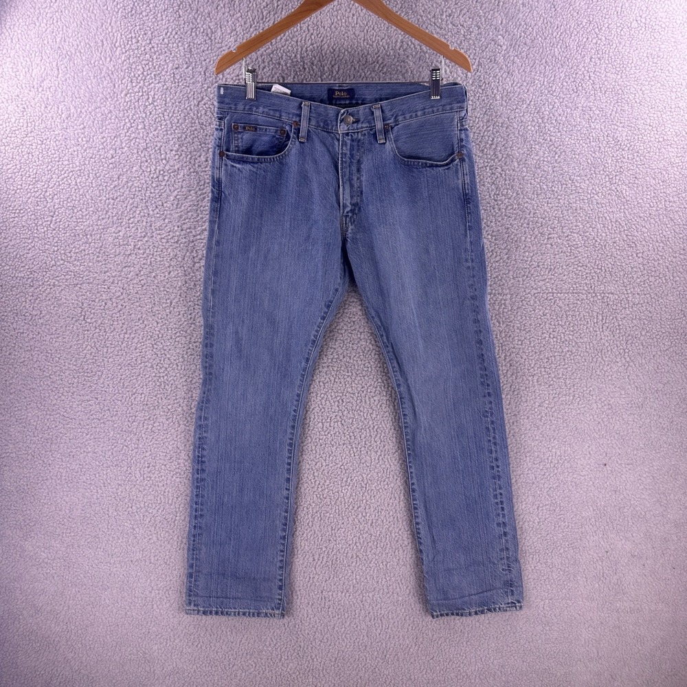 Polo Ralph Lauren Varick Slim Straight Jeans Mens 32x30 Medium Wash Blue Denim